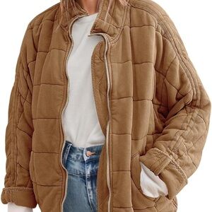 Amazon Women's Brown Quilted Dolman Puffer Jacket warm outer warm